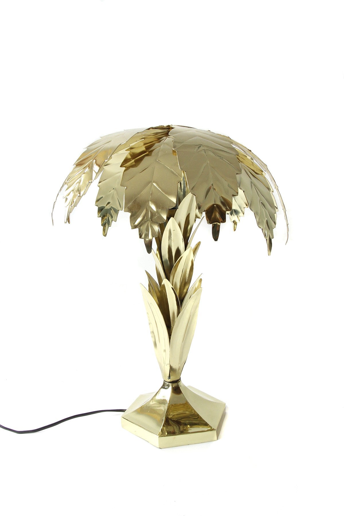 Goldene Palme Tischlampe